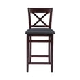 thumbnail image 2 of Wooden Folding Counter Stool With Cushion Seat and X Shape Back, Brown-Saltoro Sherpi, 2 of 12