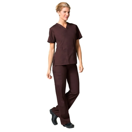 

Maevn CORE Women s Classic V-Neck Solid Scrub Top & Full Elastic Band Cargo Scrub Pant Set [XXS - 3XL]