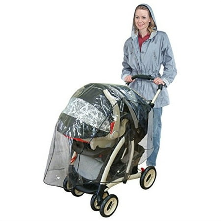 Jeep Travel System Weather Shield, Baby Rain Cover, Universal Size to fit most Travel Systems, Waterproof, Windproof, Ventilation, Protection, Shade, Umbrella, Pram, Vinyl, Clear,