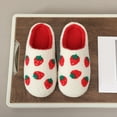thumbnail image 2 of Fuzzy Slippers For Women Stylish Slippers Trendy Strawberry Slippers Cozy Winter Wear Warm Able Indoor Footwear Warm Cozy Winter House Slippers Bedroom Indoor House Shoes, 2 of 7