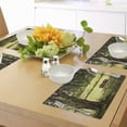 thumbnail image 4 of Ambesonne Nature Place Mats Set of 4, Wooden Bench at Park, Standard Size, Green Brown, 4 of 6