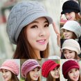 thumbnail image 1 of SPRING PARK Boina holgada de punto de color liso suave y cálido para mujer, gorro de ala estrecha, gorro de esquí clásico y holgado, 1 of 4