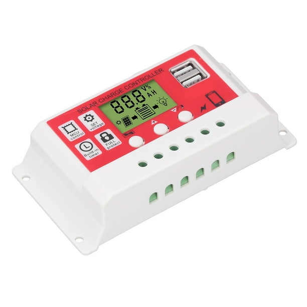 Solar Controller PWM LCD Display Lithium Battery Photovoltaic Regulator ...