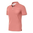thumbnail image 5 of Men's Polo Shirts Short Sleeve Casual Shirts with Pocket Watermelon Red XXXXL, 5 of 5