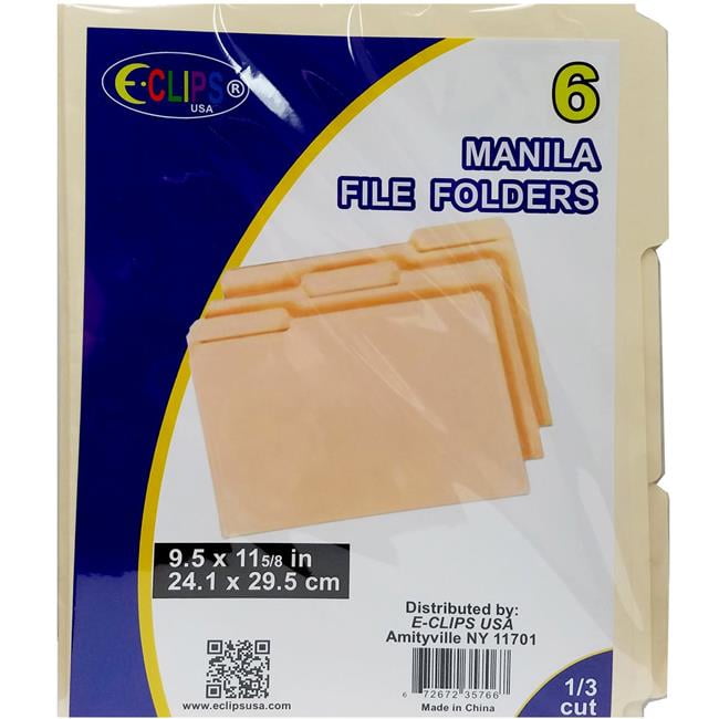 EClips 2344018 Manila File Folders Pack of 6 Case of 48 Walmart
