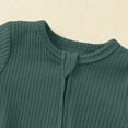 thumbnail image 4 of Footie Pajamas Baby Footie Pajamas Overall Bodysuit Solid Long Sleeve Zipper Footed Pajamas Long Sleeve Onesies Girl Dark Green 6 Months-12 Months, 4 of 7