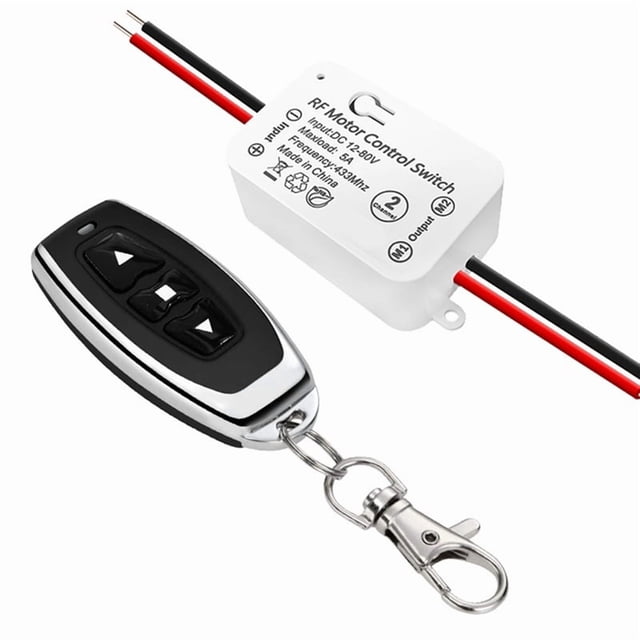 Interruptor de Control Remoto de Motor de CC, Controlador Receptor de Relé de 5A DC 12V-80V, Control de Radio para Mover el Motor Hacia Adelante y Hacia Atrás