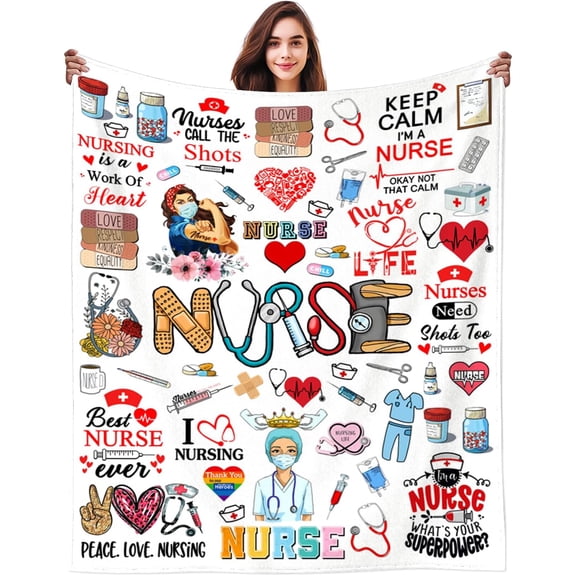 Nurse Gifts Blanket for Women Nurse Practitioner Gifts Nurses Blankets Throw Plush Stuff Nursing Gift for Nurses Graduation Appreciation Gift Ideas