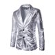 thumbnail image 2 of Traje de hombre de una hilera de botones, pequeño, con un solo botón, ropa de rendimiento de color bronce brillante, abrigo moderno, 2 of 3