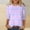 Purple, variant on T Shirts for Women Spring 2026 Crew Neck Casual Basic Tops Fashion Summer 3/4 Sleeve Striped Tee