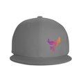 thumbnail image 3 of DouZhe Flat Brim Cap Snapback Hat, Animal Bird Phoenix Prints Adjustable Gray Adult Baseball Cap, 3 of 6