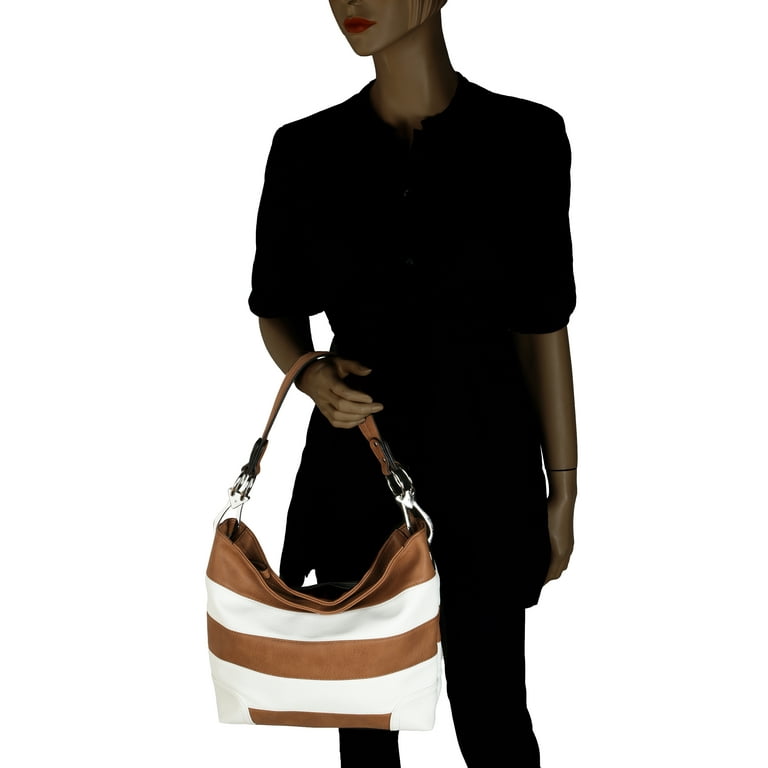 MKF Collection by Mia K. Women's Emily Stripe Hobo Handbag
