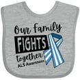 thumbnail image 3 of Inktastic Our Family Fights Together ALS Awareness Boys or Girls Baby Bib, 3 of 4