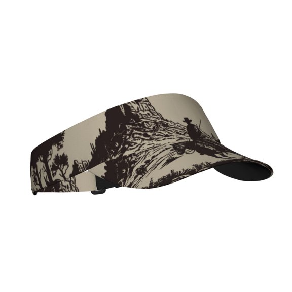 Balery Western Desert Cowboy Sport Wear Athletic Visor Sun Sports Visor Hat Visor Adjustable Cap for Women and Men (One Size)