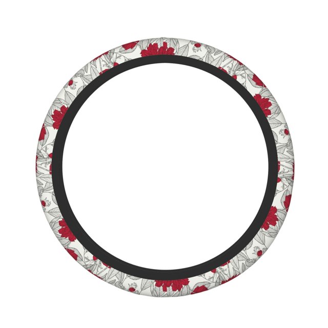 Balery Leaves And Anemone Fundas elásticas antideslizantes para volante, funda protectora universal para hombre y mujer, 15 pulgadas, accesorios para coche.