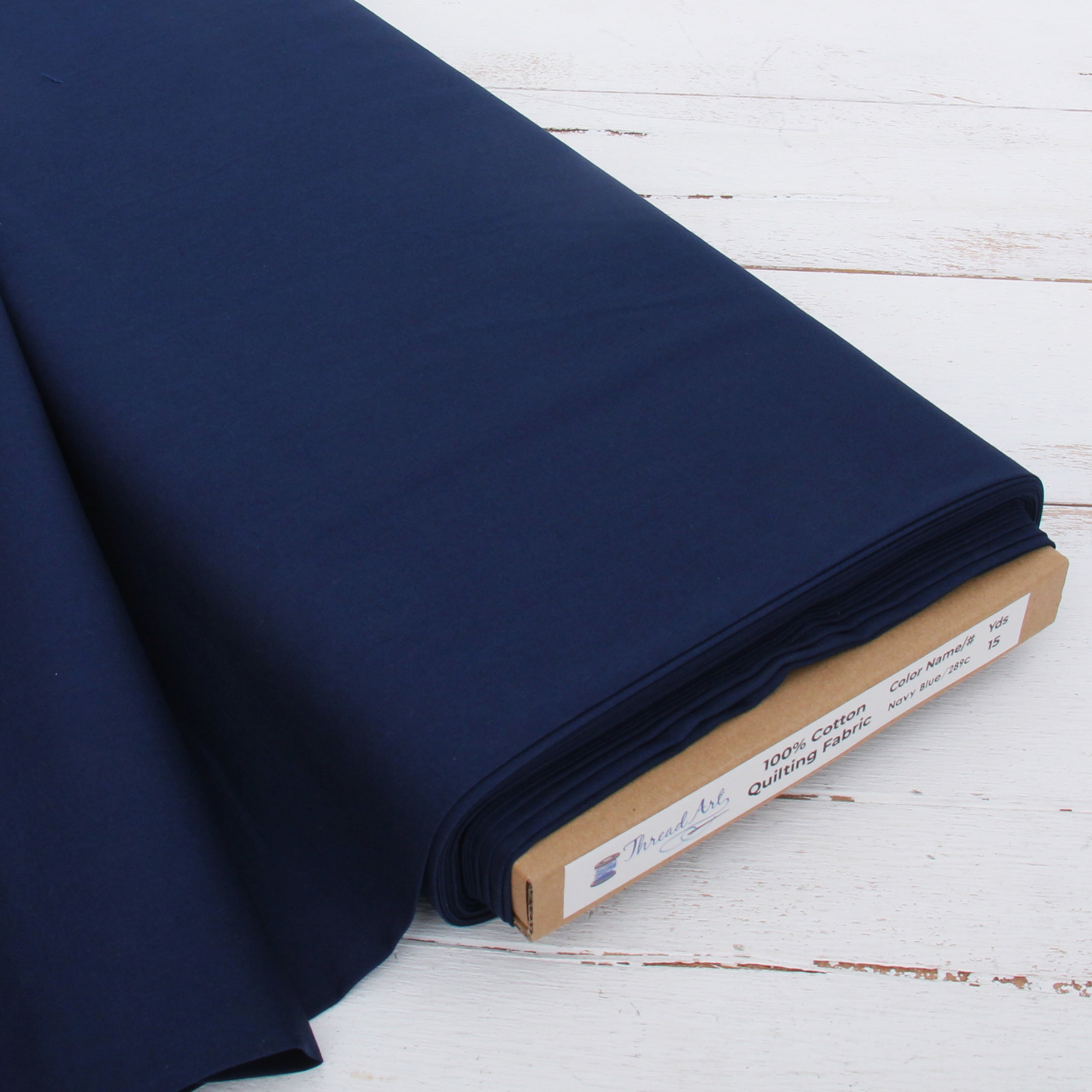 3 Yard Cut ThreadArt Premium Cotton Quilting Fabric Navy Blue 44