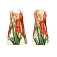thumbnail image 7 of Honeii Vibrant Amaryllis Flowers Print Women's Sleeveless Dress, Loose Fit Casual Dress for Women, Summer Fashion Dress, 7 of 7