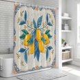 thumbnail image 5 of Yellow Lemon Bathroom Shower Curtains with Hooks, Summer Fruit Leaf Vintage Flower Medieval Waterproof Fabric Washable Shower Curtain for Home Hotel Bathtub Decor 36x72 Inch, 5 of 9