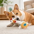thumbnail image 3 of Interactive Dog Toys Squeaky Rooster Chew Toys Stuffed Plush for Small Medium Breeds Pet Relaxation Relief Birthday Christmas Easter Dog Gift Teeth Farm Animal Pet Play Toys, 3 of 5