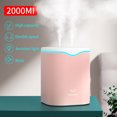 thumbnail image 3 of Humidificador de 2000 ml alimentado por USB, rociador de niebla, boquilla doble, lámpara de noche, humidificador, difusor de aceite esencial hidratante, rosa seitruly HA008654-01B, 3 of 6