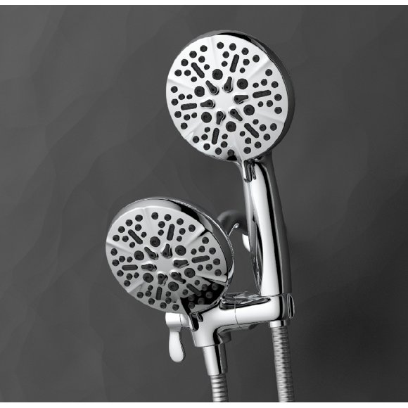Shower System High Pressure 5-Spray Rain Shower Head and Handle Combo Set with Valve 3-Way Diverter for Bathroom, 5 Spray Modes & 3 Power Jet Modes for 2 People Shower Together