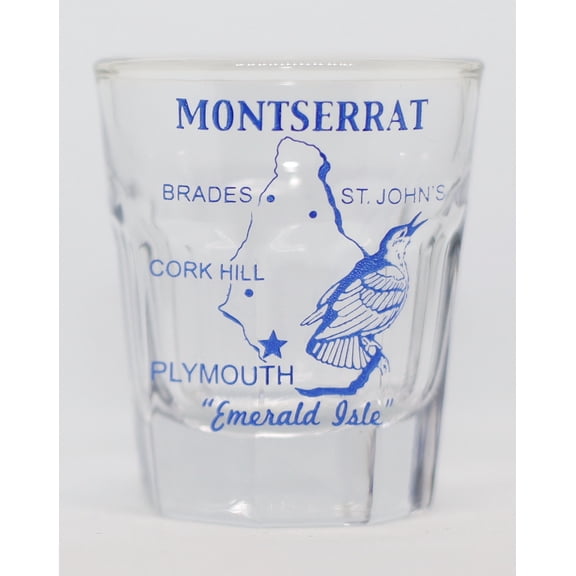 Montserrat Vintage Map Outline Shot Glass