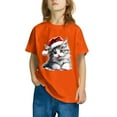 thumbnail image 4 of Odeerbi Kids Boys Girls Christmas T-shirt Fashion Cute Christmas Printed Casual Short Sleeve Cotton Top Shirt Kids Clothes Orange, 4 of 5