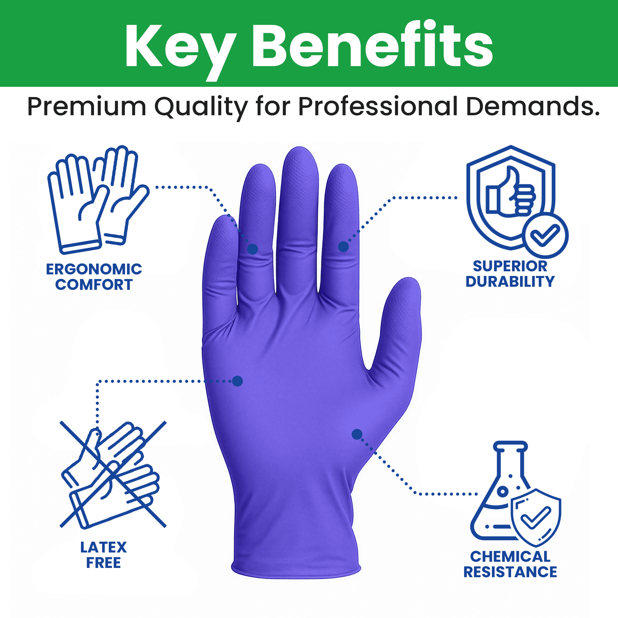 SAFEWAY USA Nitrile Gloves Disposable — Textured Fingertips, Non-Latex, Powder-Free and Multi-Purpose and Ambidextrous Design for House Cleaning, Food Prep, Esthetician and More —(600 pcs, X-Large)