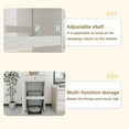 thumbnail image 5 of YDSM Robot Vacuum Stand Cabinet with Wheels, Sweeping Robot Storage Rack with Doors and Drawers, Side Table for Living Room, Home Office, Kitchen-Antique White, 5 of 9