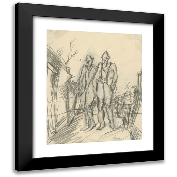 Konštantín Bauer 12x14 Black Modern Framed Museum Art Print Titled - Two Vagrants (1924-1927)