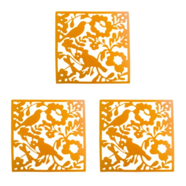 VONKY 4pcs/set Modern Hanging Divider Screens Panel For Any Décor Foldable Stylish Yellow Bird Chart 3Set