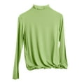 thumbnail image 3 of UTSJKR Long Sleeve Shirts for Women Spring Fashion 2026 Turtleneck Shirts Women Casual Solid Loose Comfy Cute Tops Green L, 3 of 6