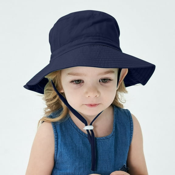 Otqutp Toddler Girl Bucket Cap Bucket Hat Solid Cap Boys Hat Baby Sun Hat Kids Beach Hats Wide Brim Outdoor Play For 0 to 12Years