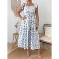 thumbnail image 6 of Plus Size Women's Spaghetti Strap Midi Dress with Waist Fit and Extra Large Flow Print Vacation Dress, 6 of 6