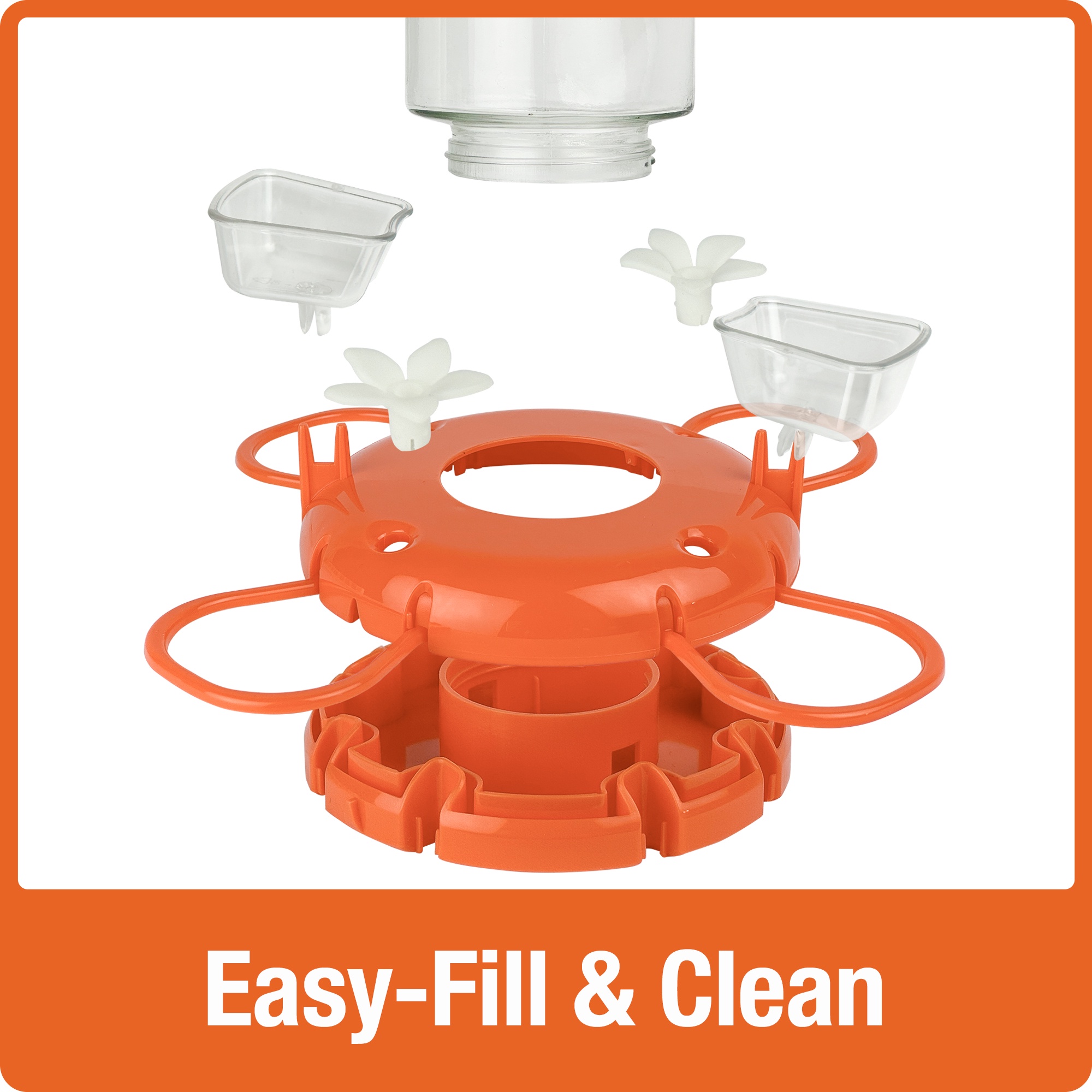 Nature's Way Orange Blossom Glass Oriole Feeder w/ Jelly Attachments 30 oz