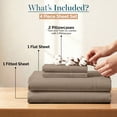 thumbnail image 3 of Casa Platino Twin Cotton Sheets – 450 Thread Count Long Staple 100% Cotton Bed Sheets, Sateen Finish, Comfort & Durable For Everyday Bedding, – Taupe, 3 of 8