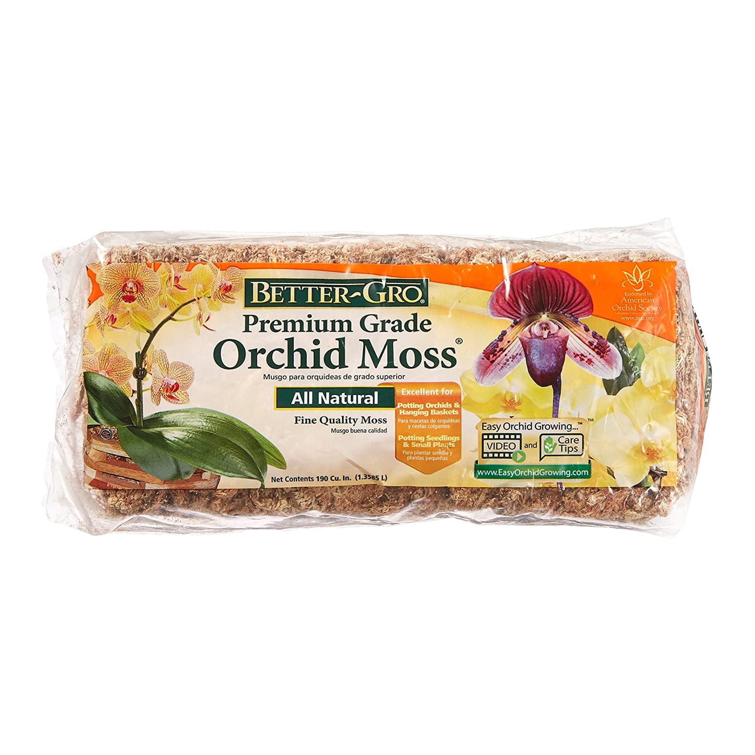 Better-Gro Premium Orchid Flower Moss Garden Potting Soil, 190 Cu. In