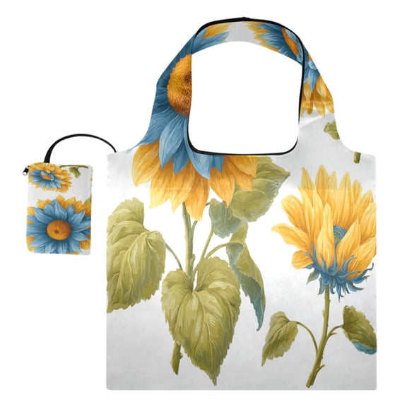 Large Capacity Print Tote Bag,Lightweight Portable Foldable Shopping Bag Alarge Sunflower