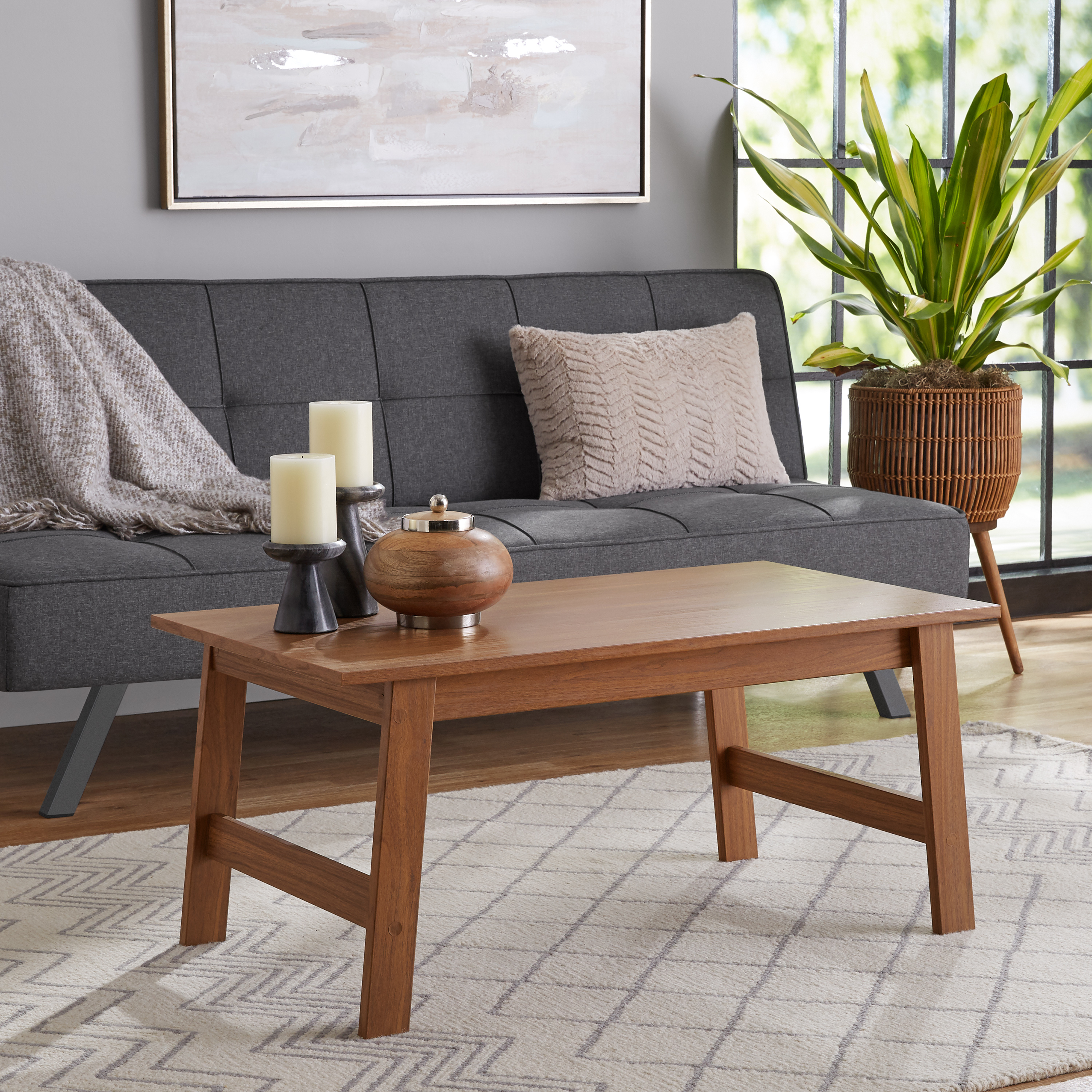 Mainstays Rectangle Coffee Table, Walnut Finish photo 5