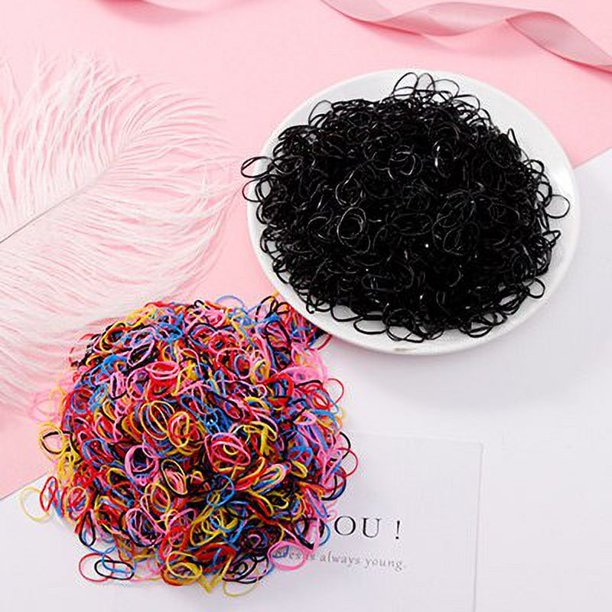 Bandas de goma desechables pequeñas y coloridas para niña, accesorios para el cabello de moda para Coleta, 1000 unids/lote por paquete