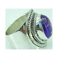 thumbnail image 5 of Navya Craft Purple Copper Turquoise 925 Sterling Silver Handmade Women Statement Ring Size 7.5, 5 of 6
