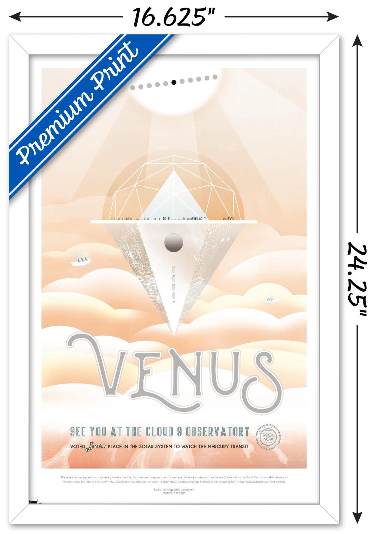 NASA - Venus Travel Poster Wall Poster, 14.725" x 22.375" Framed