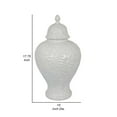 thumbnail image 5 of Deni 18 Inch Temple Jar, Embossed Design, Removable Lid, White Finish, 5 of 5