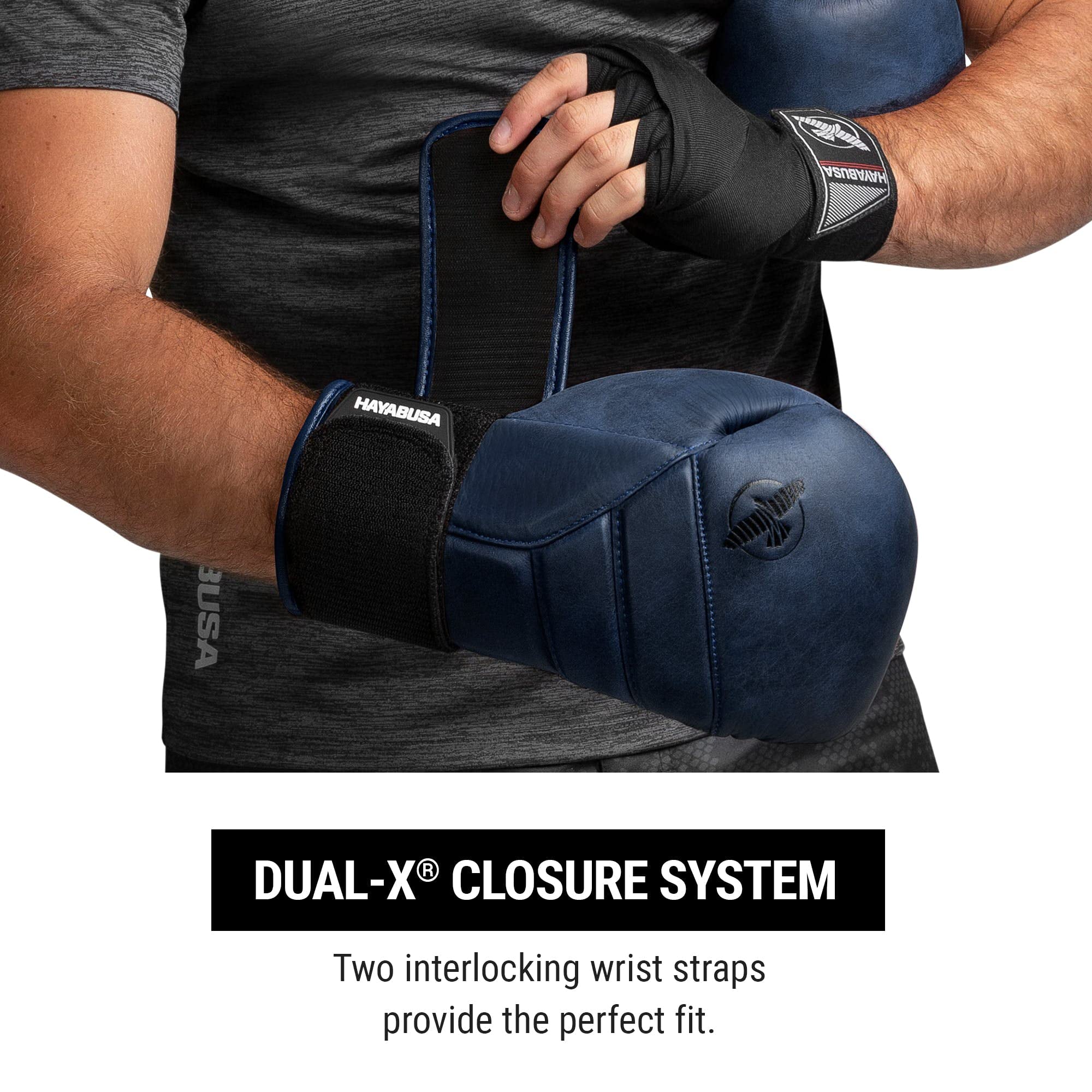 Hayabusa T3 LX Leather Boxing Gloves Men and Women for Training Sparring Heavy Bag and Mitt Work - Indigo, 16oz