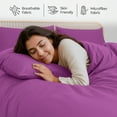 thumbnail image 6 of Moonlight20015 2 PC Duvet Cover Set Twin Size Plain Button Closer Soft Brushed Microfiber Purple Color 68 x 90 Inches, 6 of 9