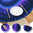 thumbnail image 4 of Blue Purple Tie Dye Mandala Pattern Round Fitted Tablecloth with Elastic Edge,Dining Table Cover Waterproof,Outdoor Round Tablecloth for Camping,Dining,Indoor and Outdoor, 4 of 7