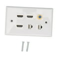 thumbnail image 3 of Ethernet Wall Plate, TV F Head Decorative 6 Ports Snap In Installation CAT6  HD Multimedia Interface Wall Plate  For Home, 3 of 8