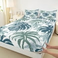 thumbnail image 3 of Manfei Palm Monstera King Sheet Sets,Tropical Plant Leaves Bedding King Size,Hawaii Summer Holiday Bed Sheets Set King Size,Ultra Soft Bedroom Decoration,4pcs, 3 of 7