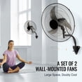 thumbnail image 2 of Wall Mount Fan, 2 PCS 20 Inch Oscillating, 3-Speed High Velocity Max. 4000 CFM, 2 of 5