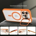 thumbnail image 3 of Shockproof Kickstand Heavy Duty Clear Case For Apple iPhone 16 Plus Compatible With MagSafe With Camera Lens Protector Orange, 3 of 9